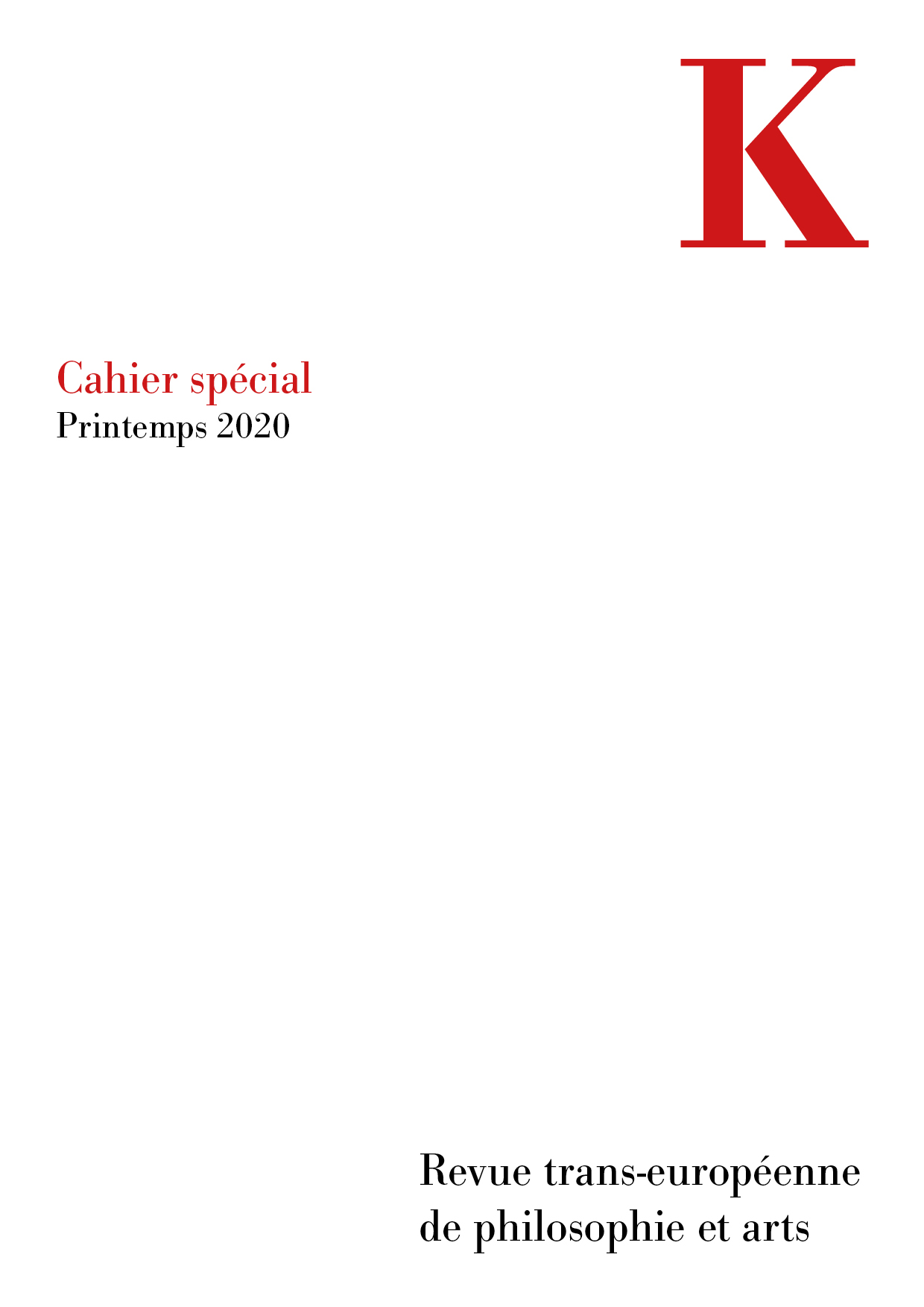 K. revue Cahier spécial 2020 Cahier spécial : Grève ! France 2019-2020 Design Giovanni Ambrosio